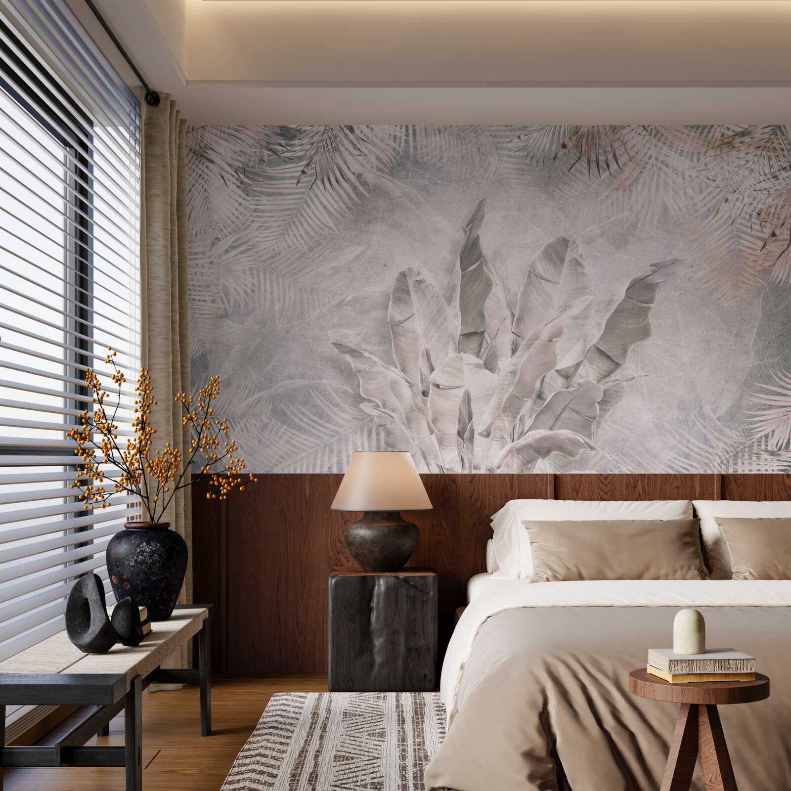 Fotobehang tropisch gebladerte compositie