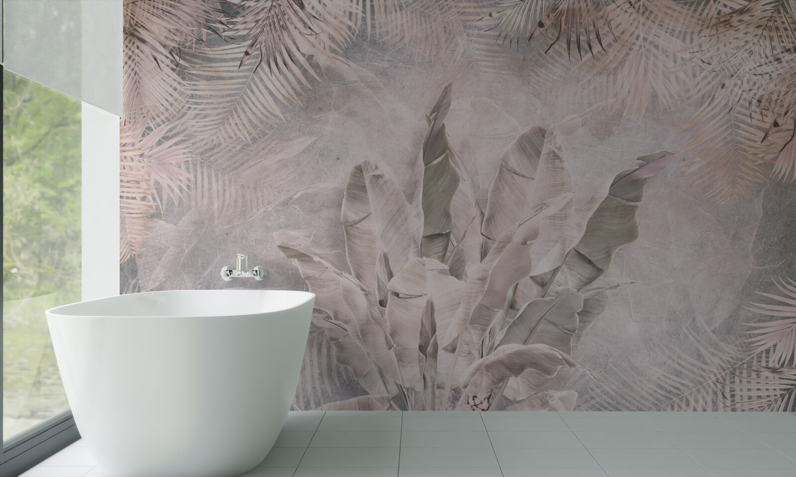 Fotobehang tropisch gebladerte compositie