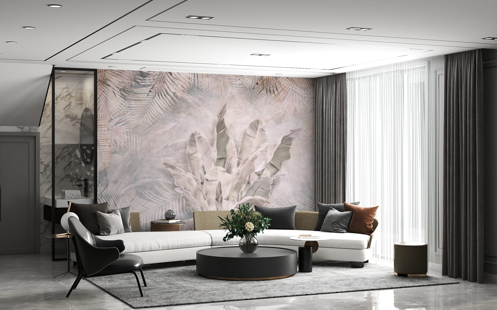 Fotobehang tropisch gebladerte compositie