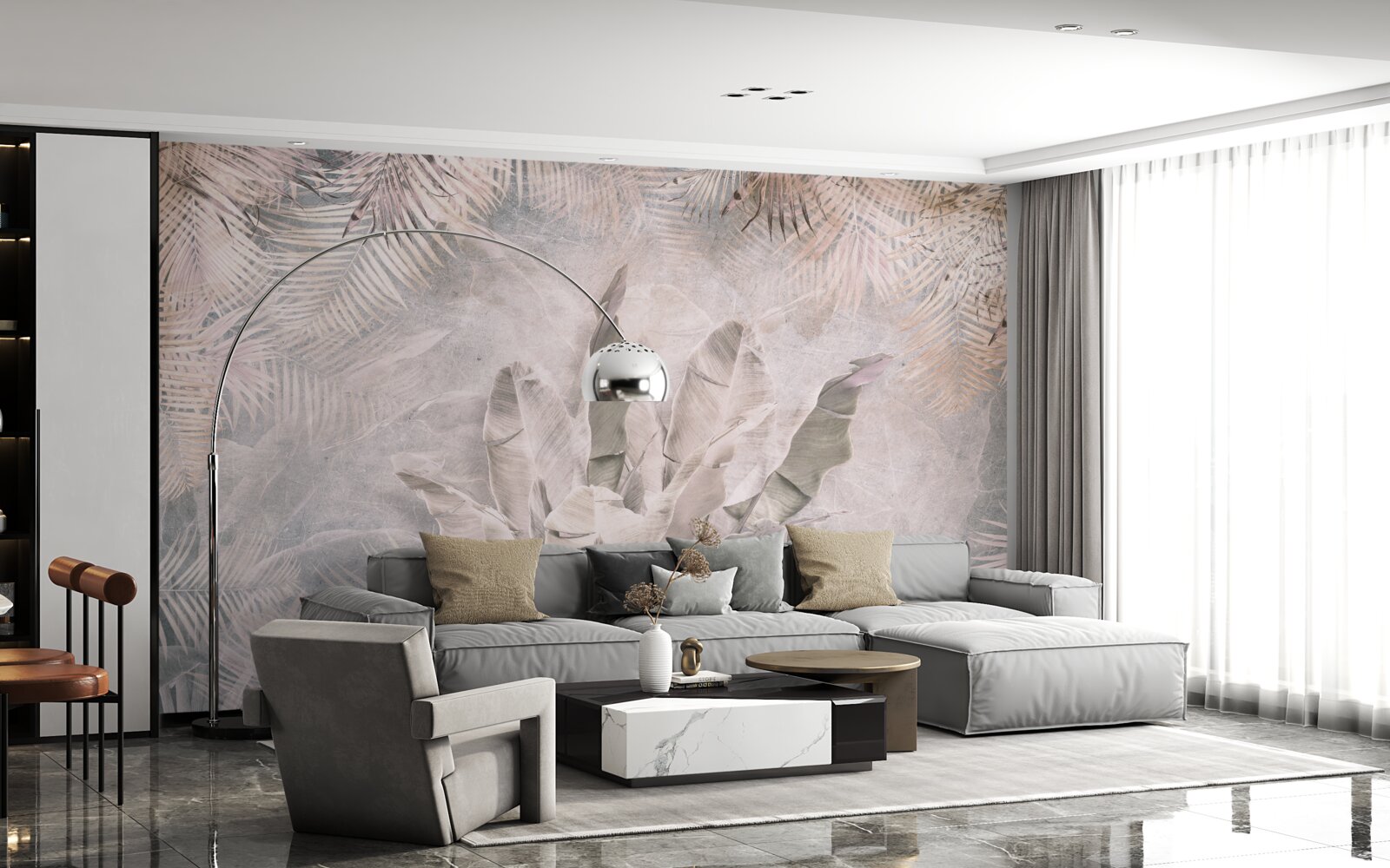 Fotobehang tropisch gebladerte compositie