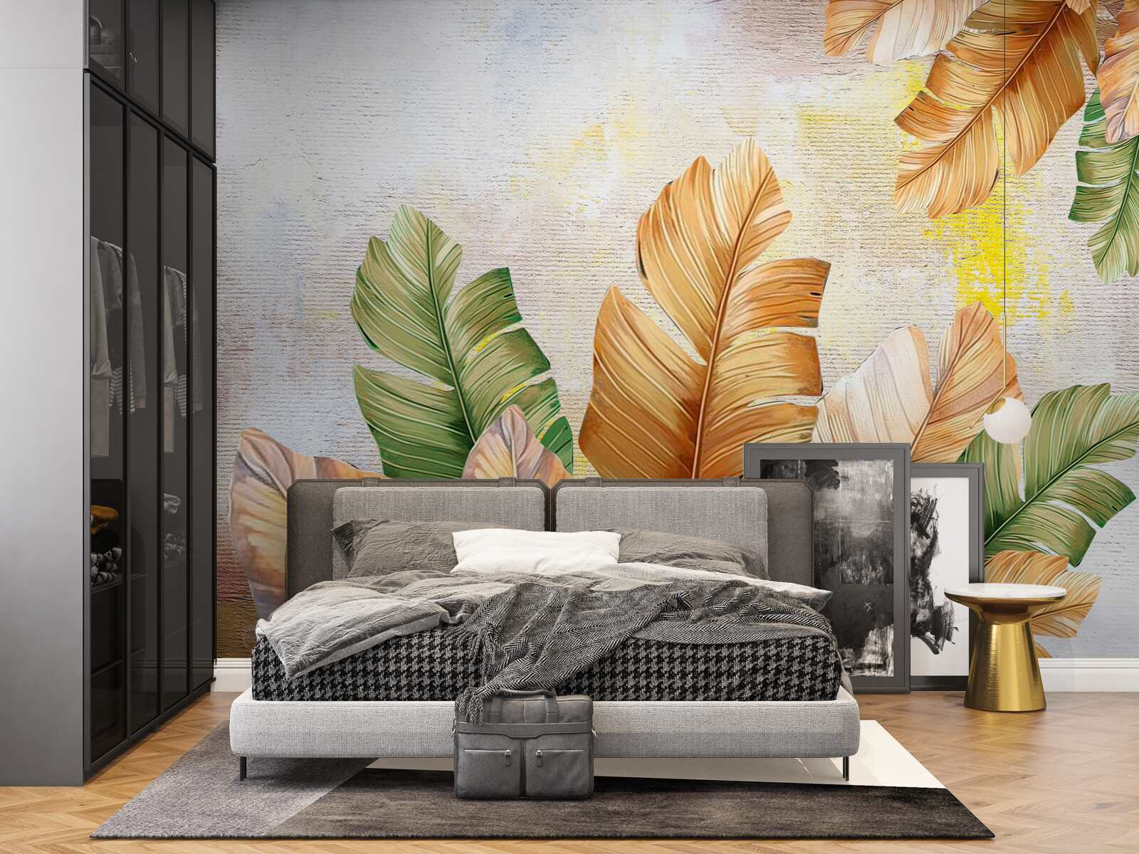 Fotobehang in de herfst lijken de bladeren op veren