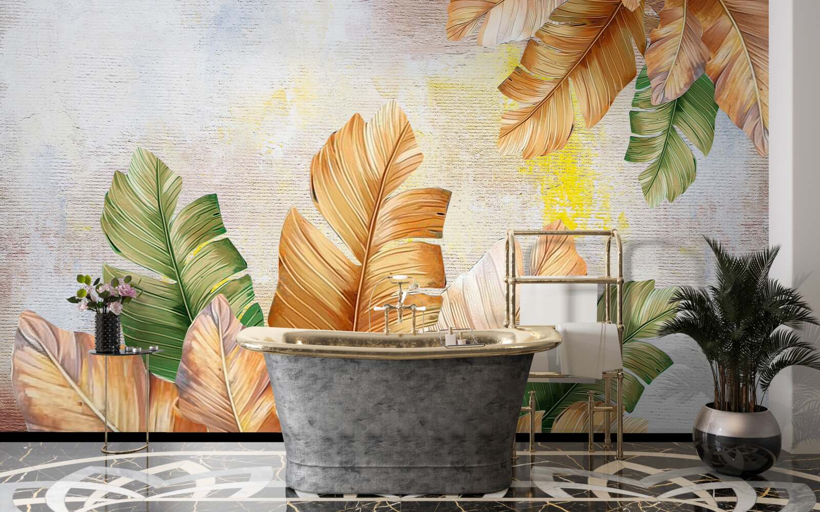 Fotobehang in de herfst lijken de bladeren op veren