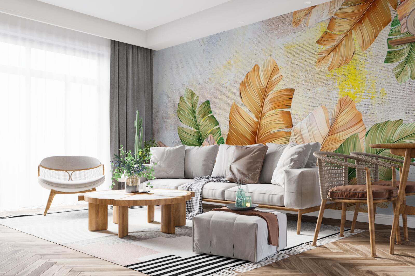 Fotobehang in de herfst lijken de bladeren op veren