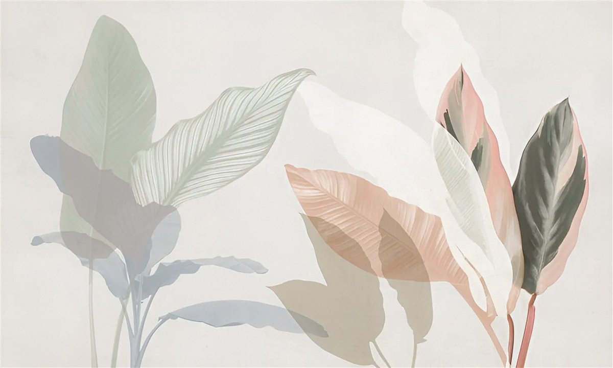 Fotobehang grote palmbladeren