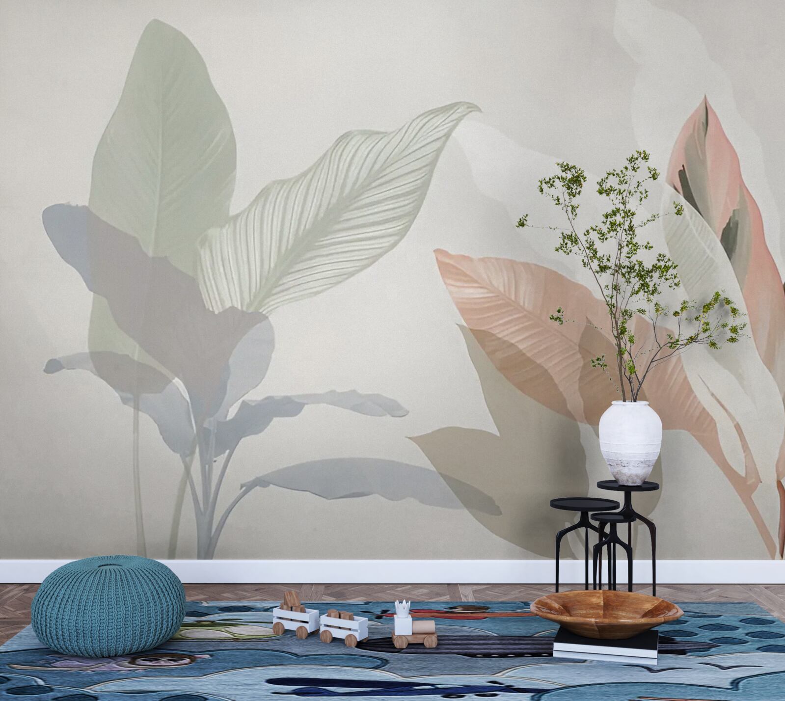 Fotobehang grote palmbladeren