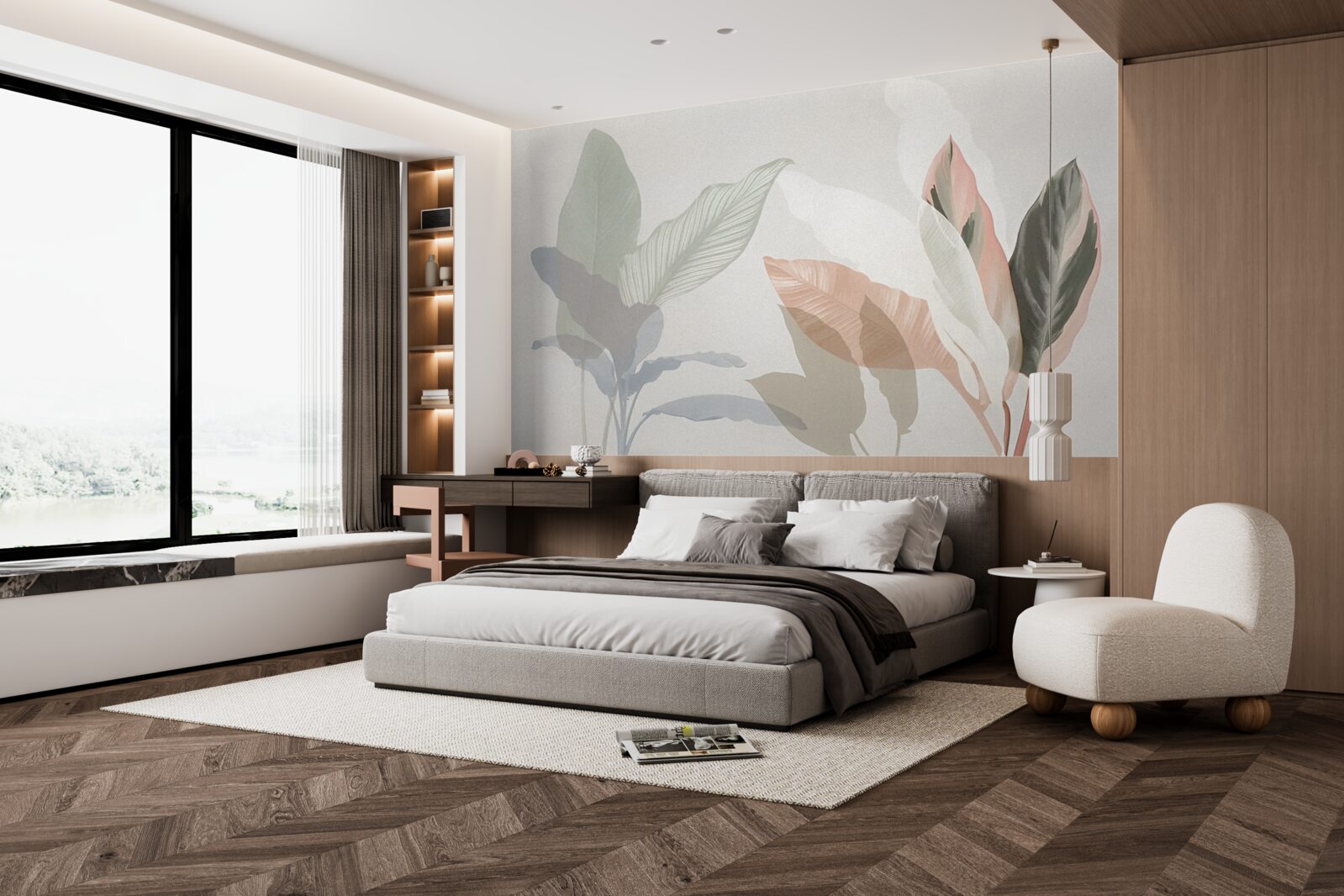 Fotobehang grote palmbladeren