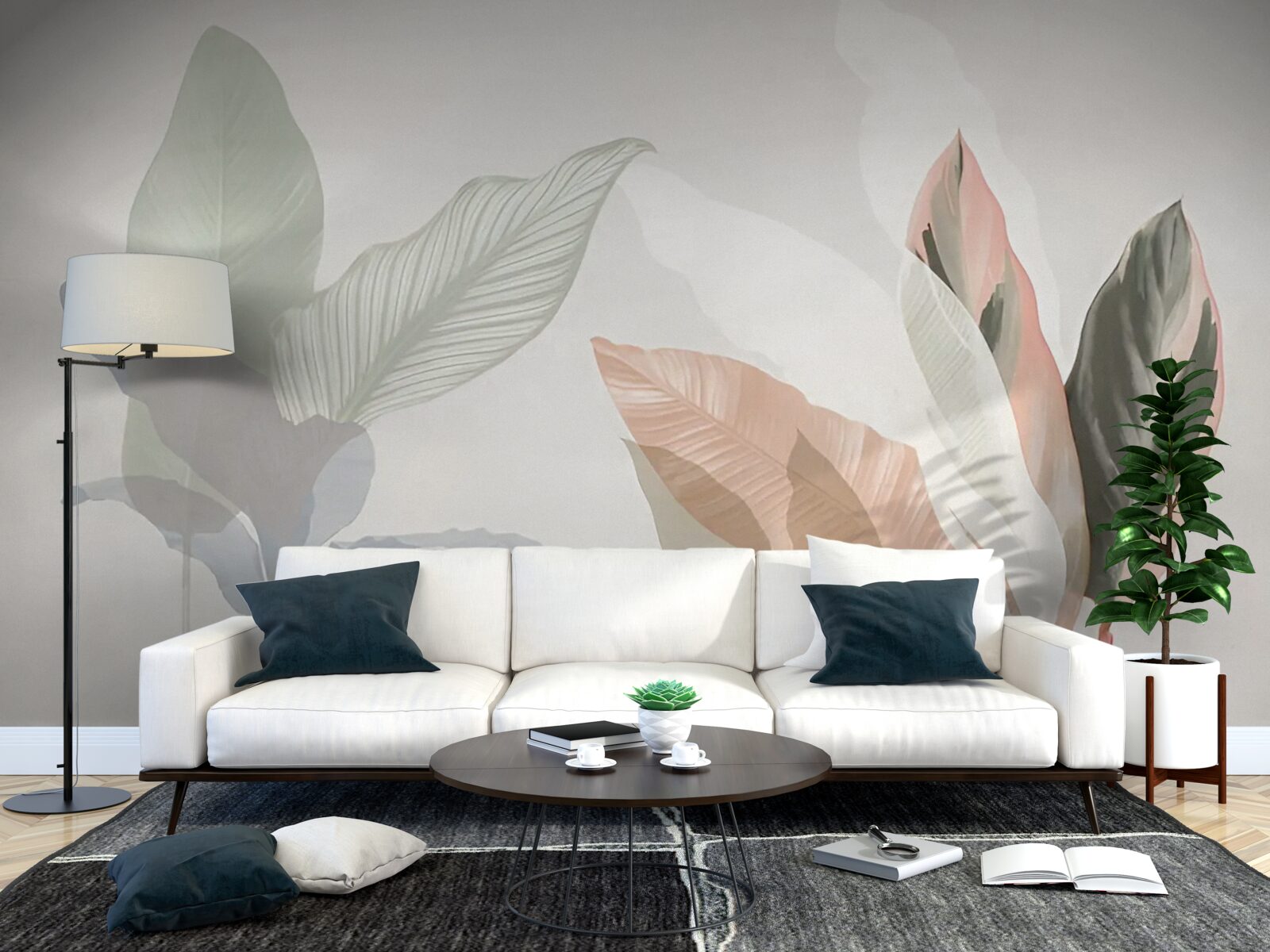 Fotobehang grote palmbladeren