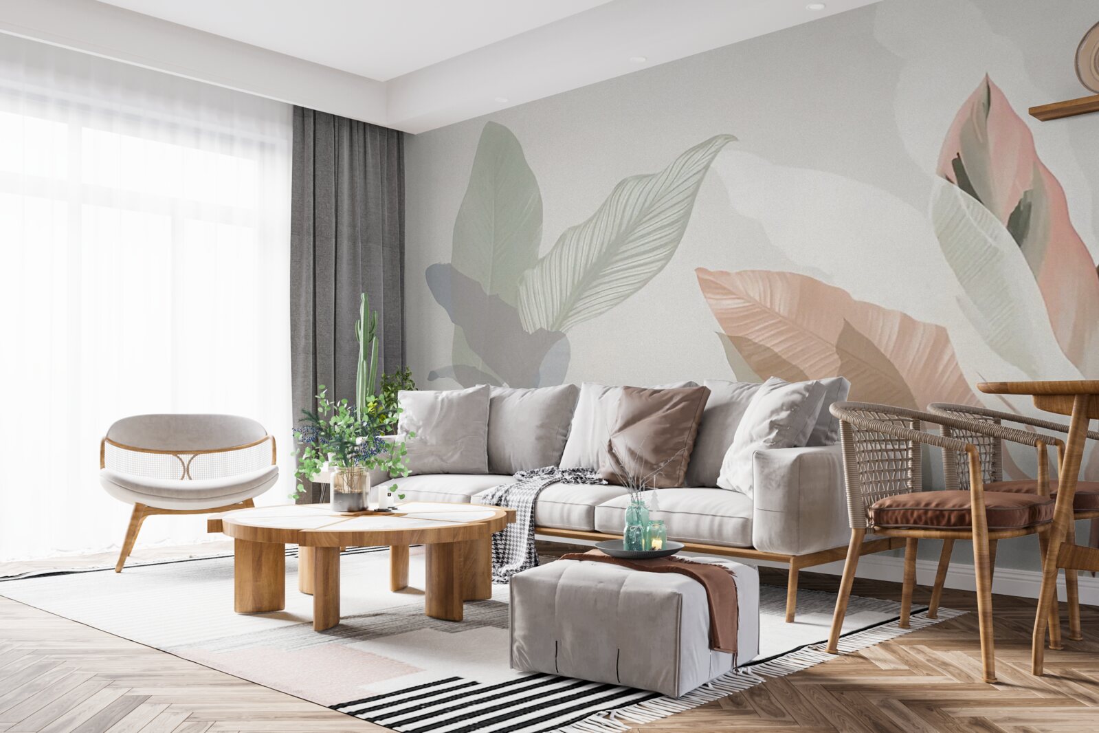 Fotobehang grote palmbladeren