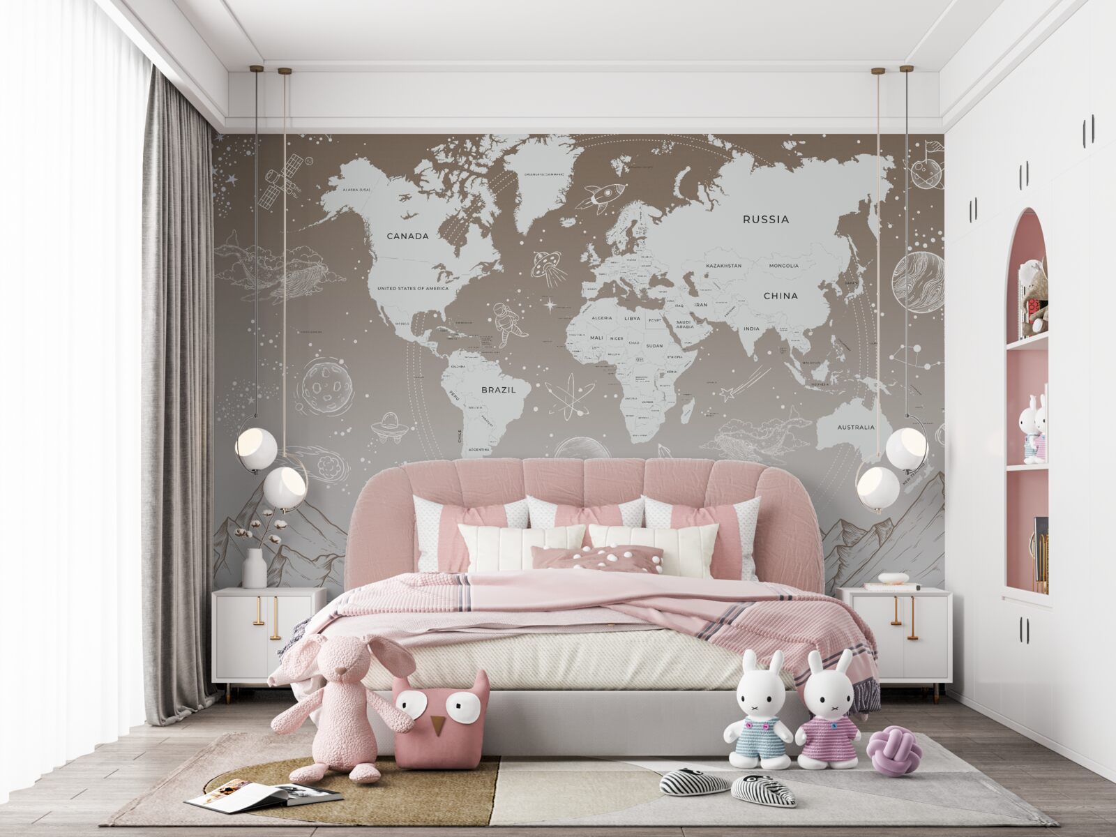 Fotobehang De wereld ligt boven de bergtoppen