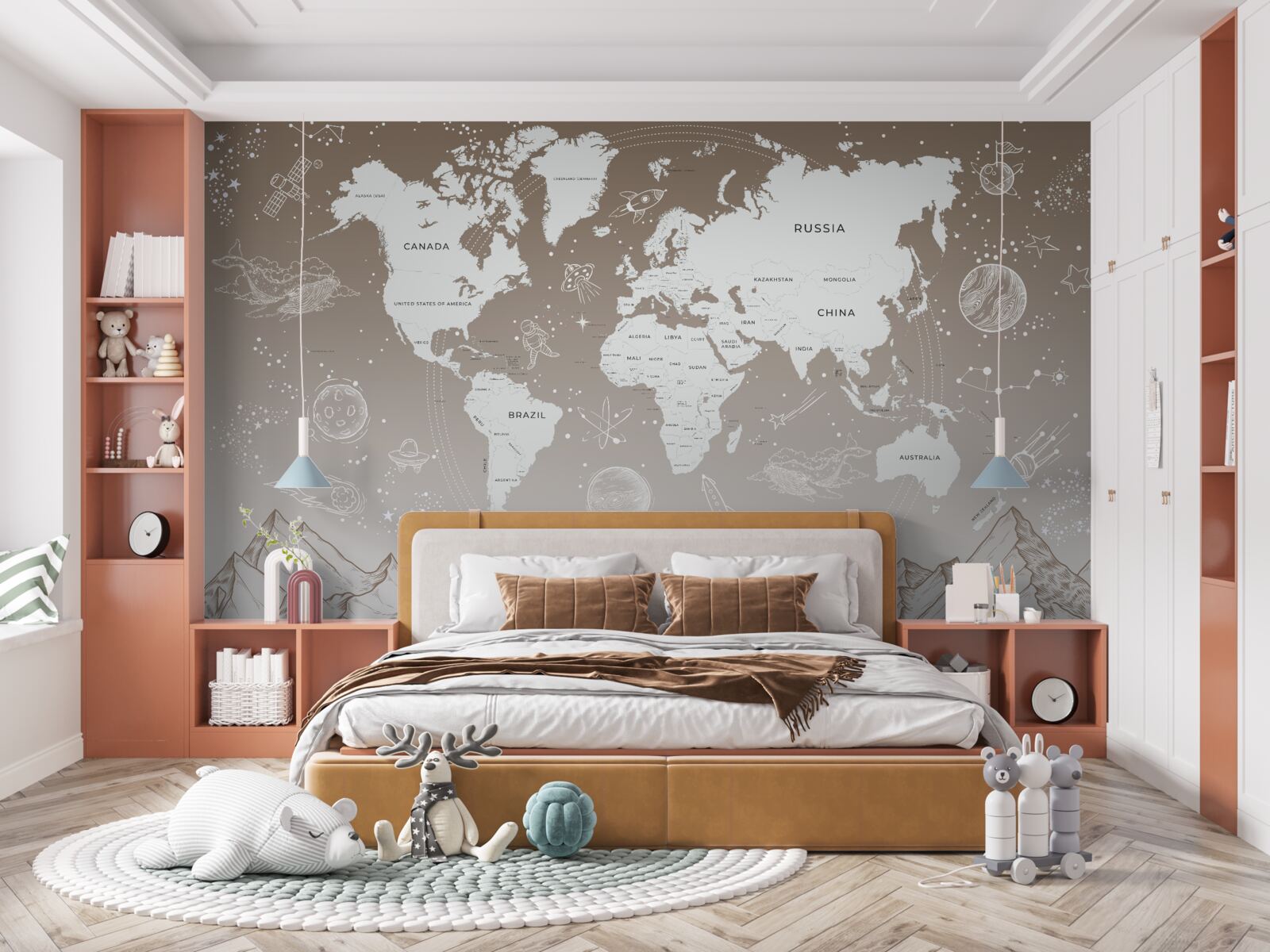 Fotobehang De wereld ligt boven de bergtoppen