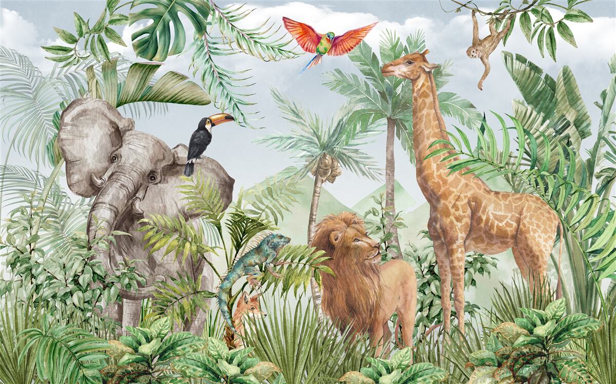 Fotobehang schattige exotische dieren