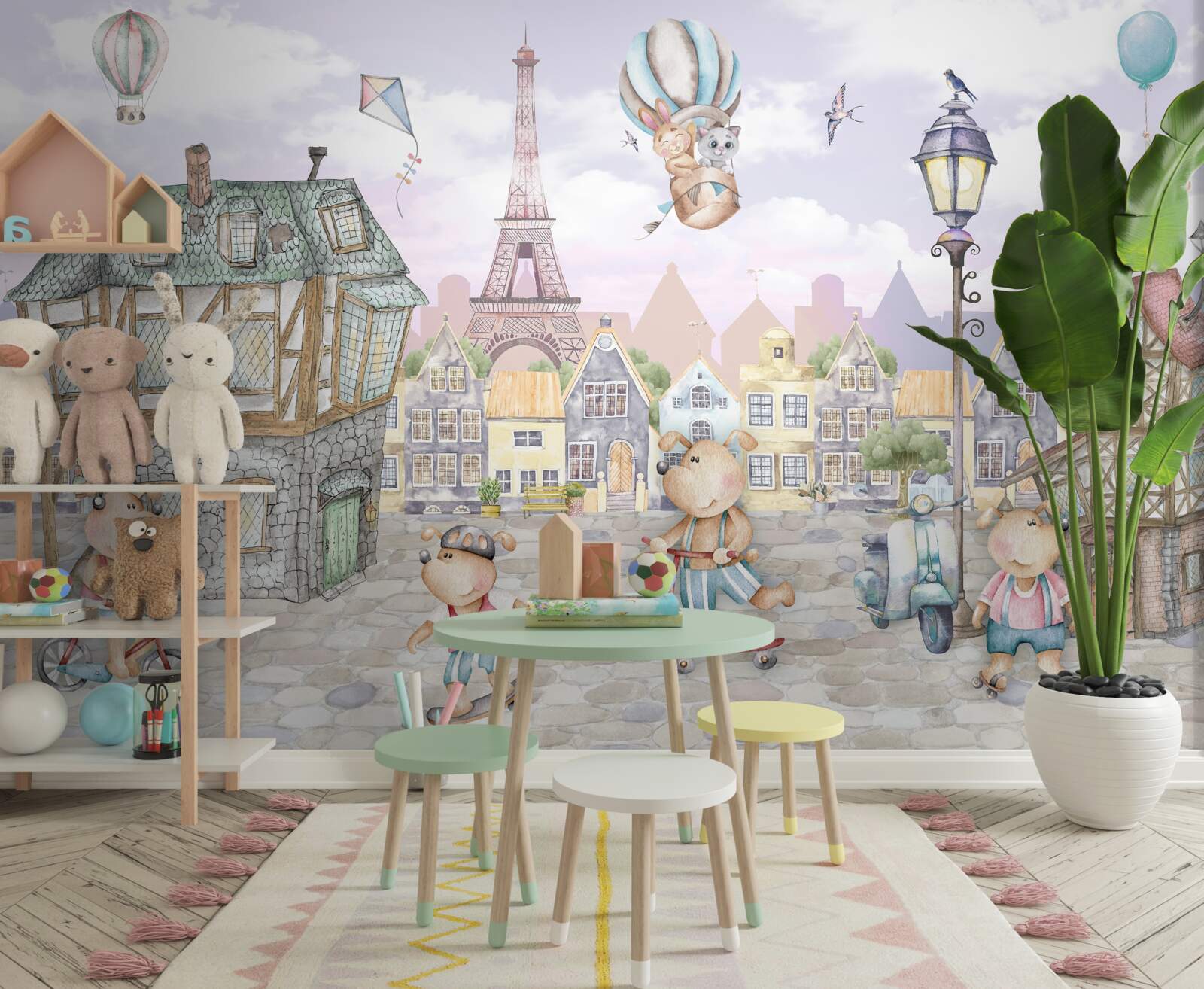 Fotobehang dierenstad