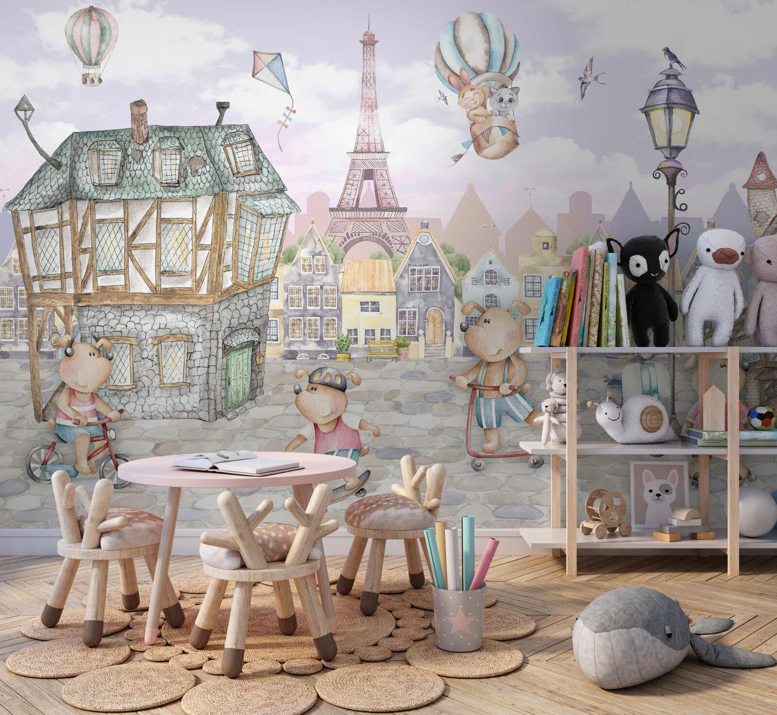 Fotobehang dierenstad