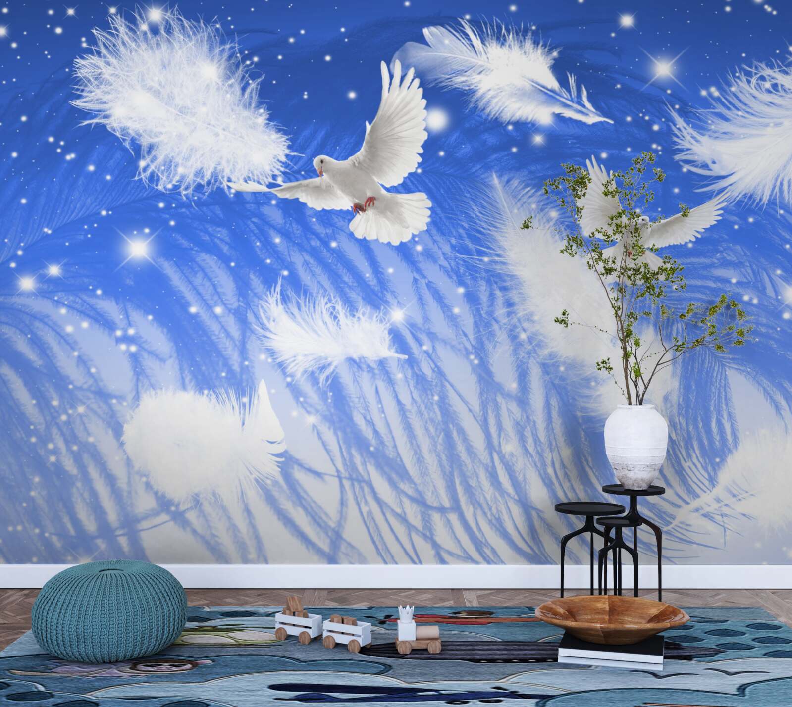 Fotobehang bewegend door de atmosfeer van heldere vogels en hun verenkleed