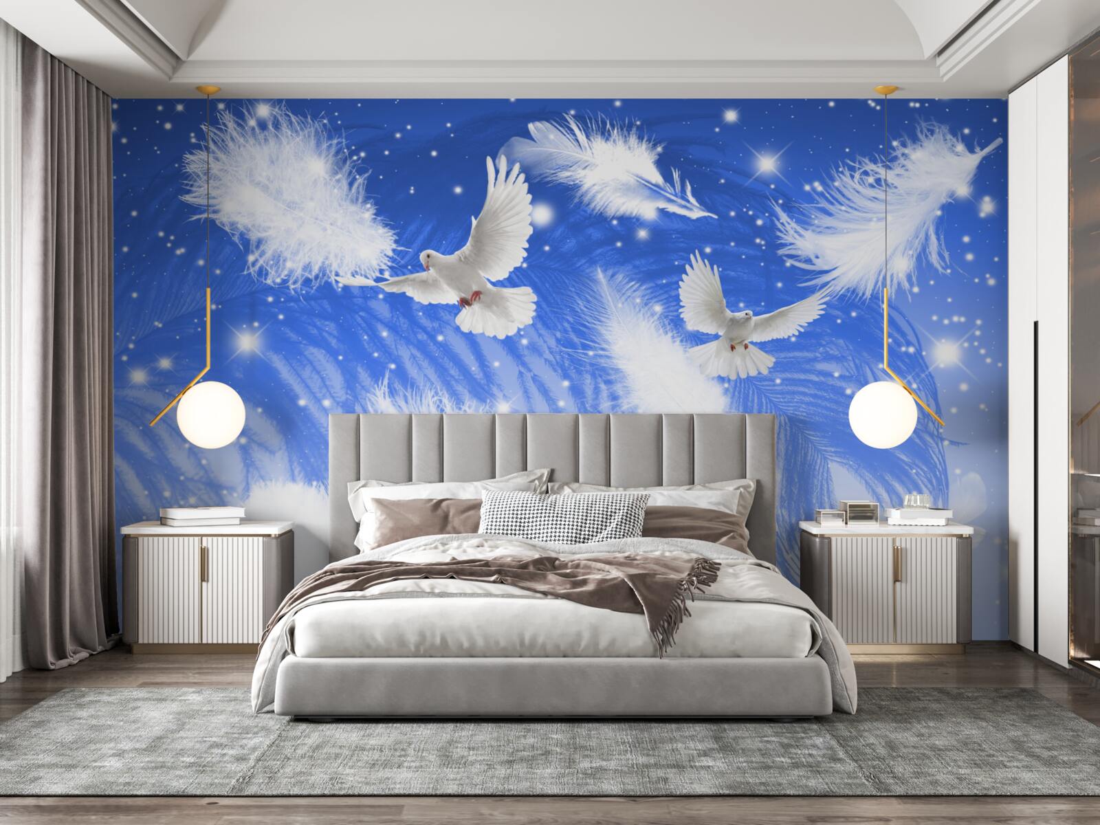 Fotobehang bewegend door de atmosfeer van heldere vogels en hun verenkleed