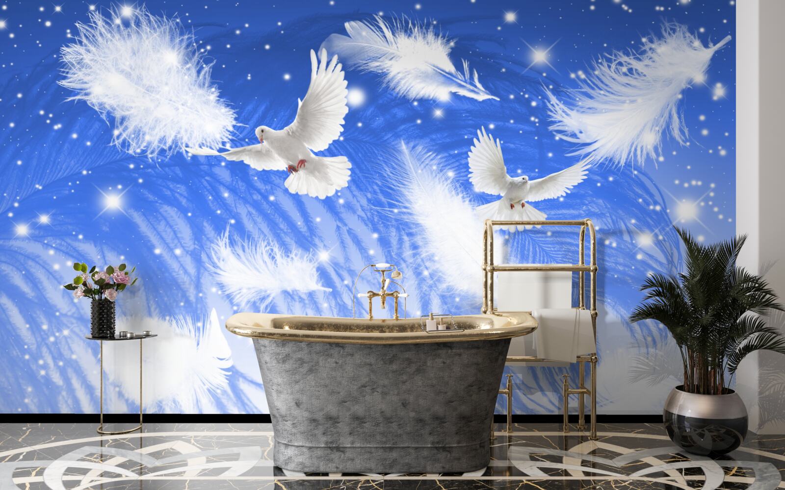 Fotobehang bewegend door de atmosfeer van heldere vogels en hun verenkleed