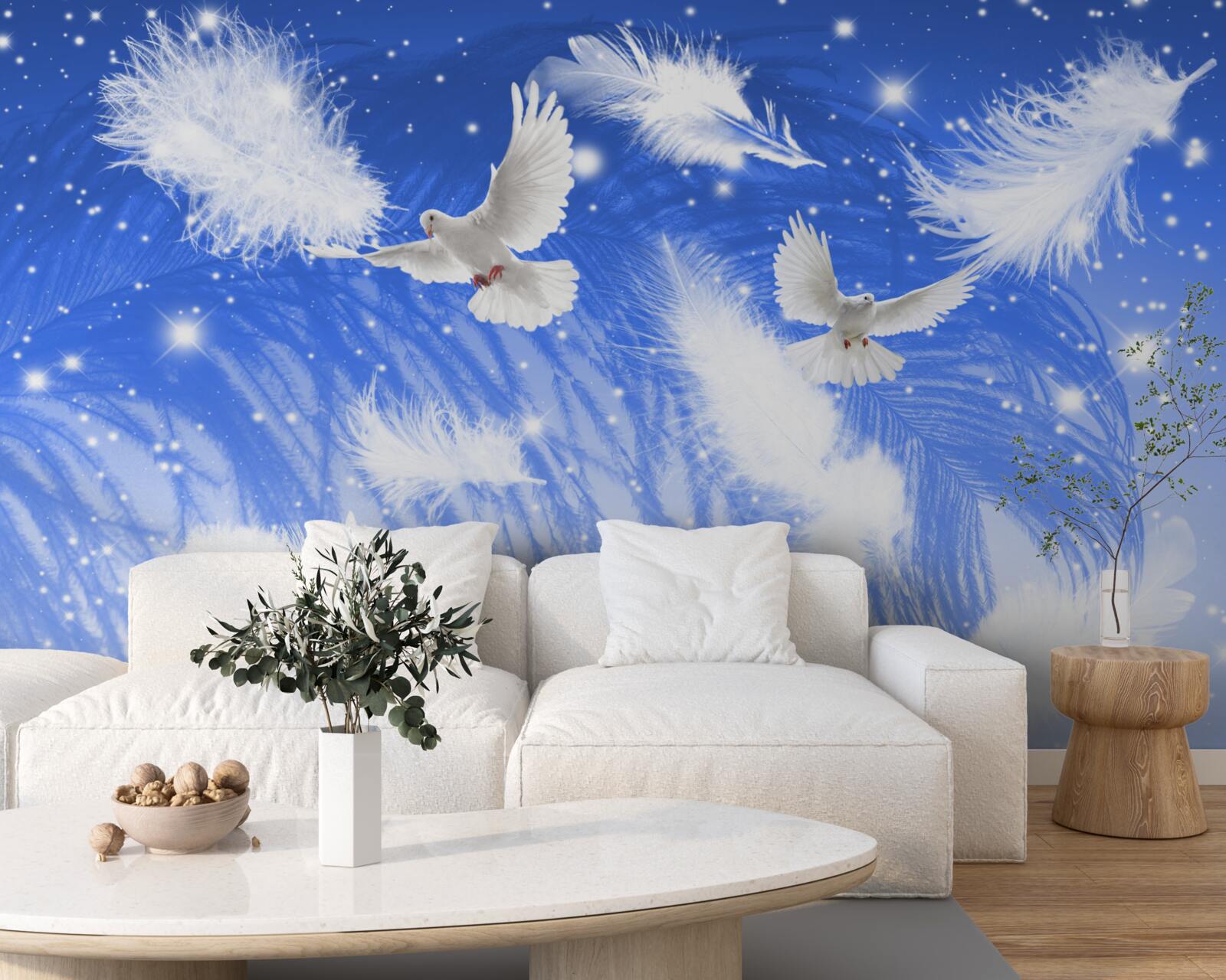 Fotobehang bewegend door de atmosfeer van heldere vogels en hun verenkleed