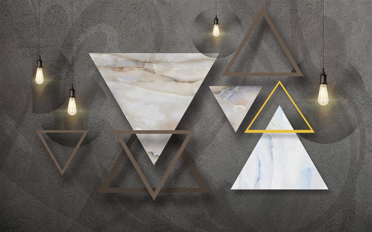 Fotobehang driehoeken tussen de bollen