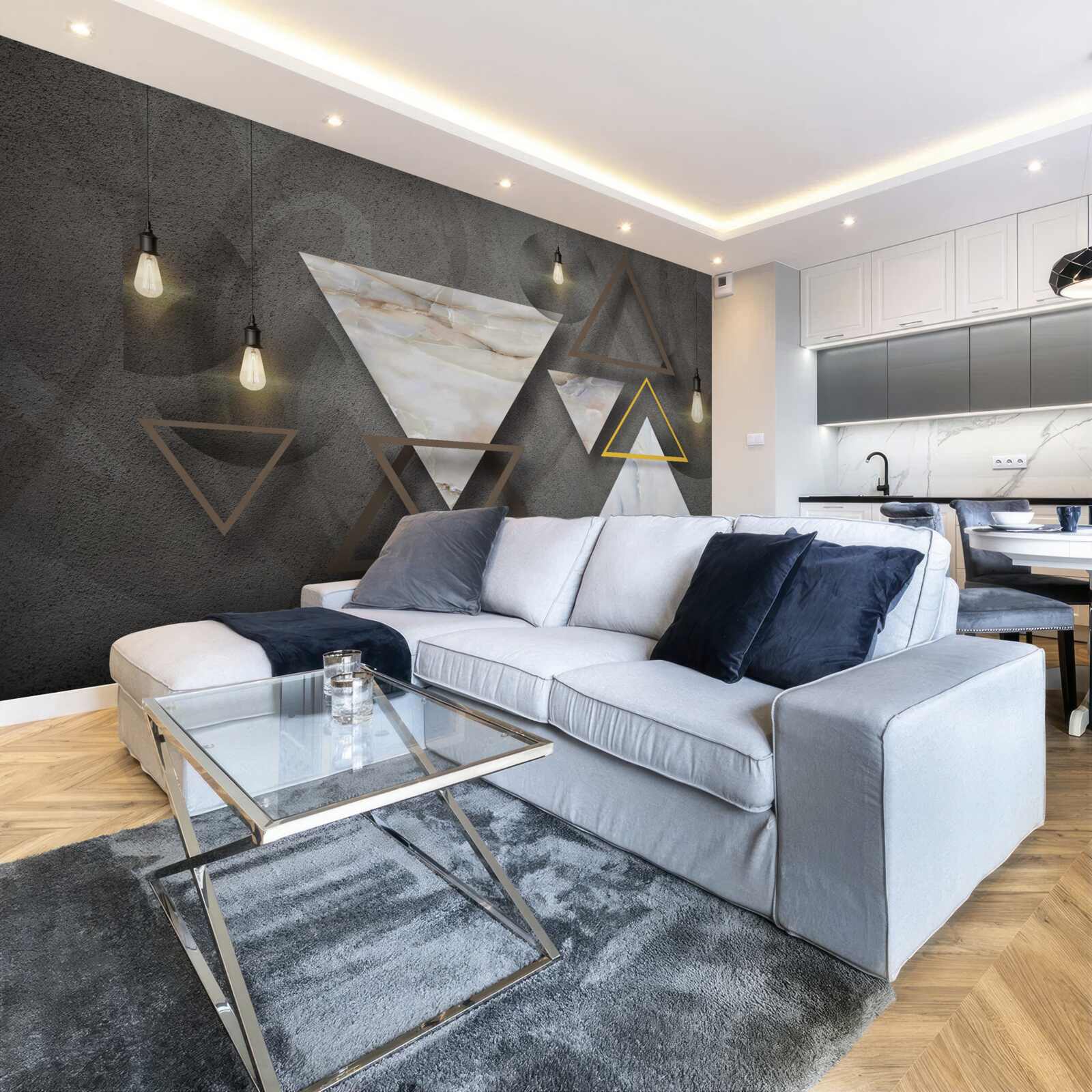 Fotobehang driehoeken tussen de bollen