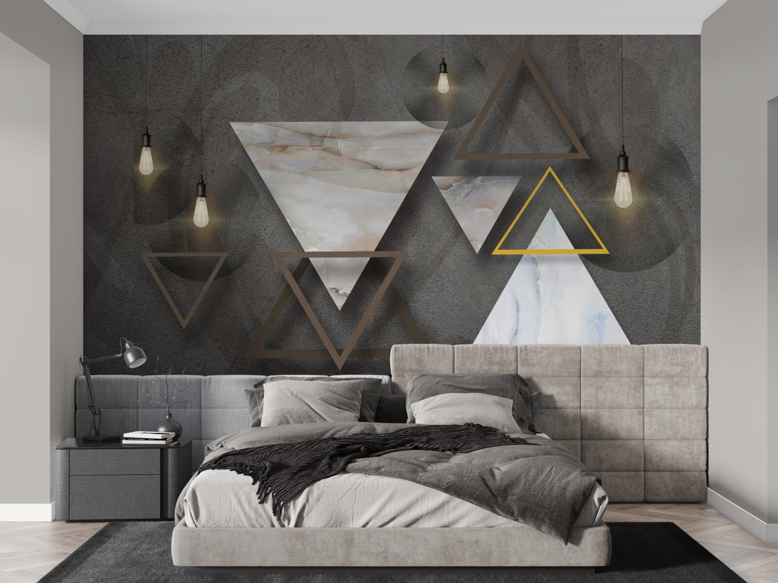 Fotobehang driehoeken tussen de bollen