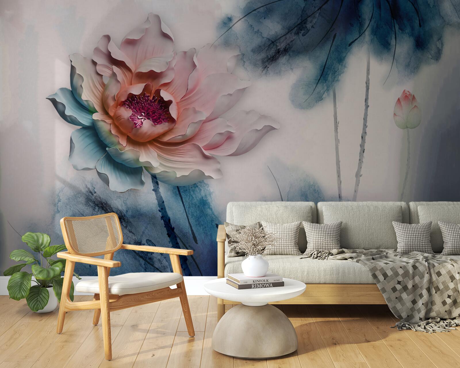 Fotobehang bouwt zich op tijdens periodes van hevige regenval