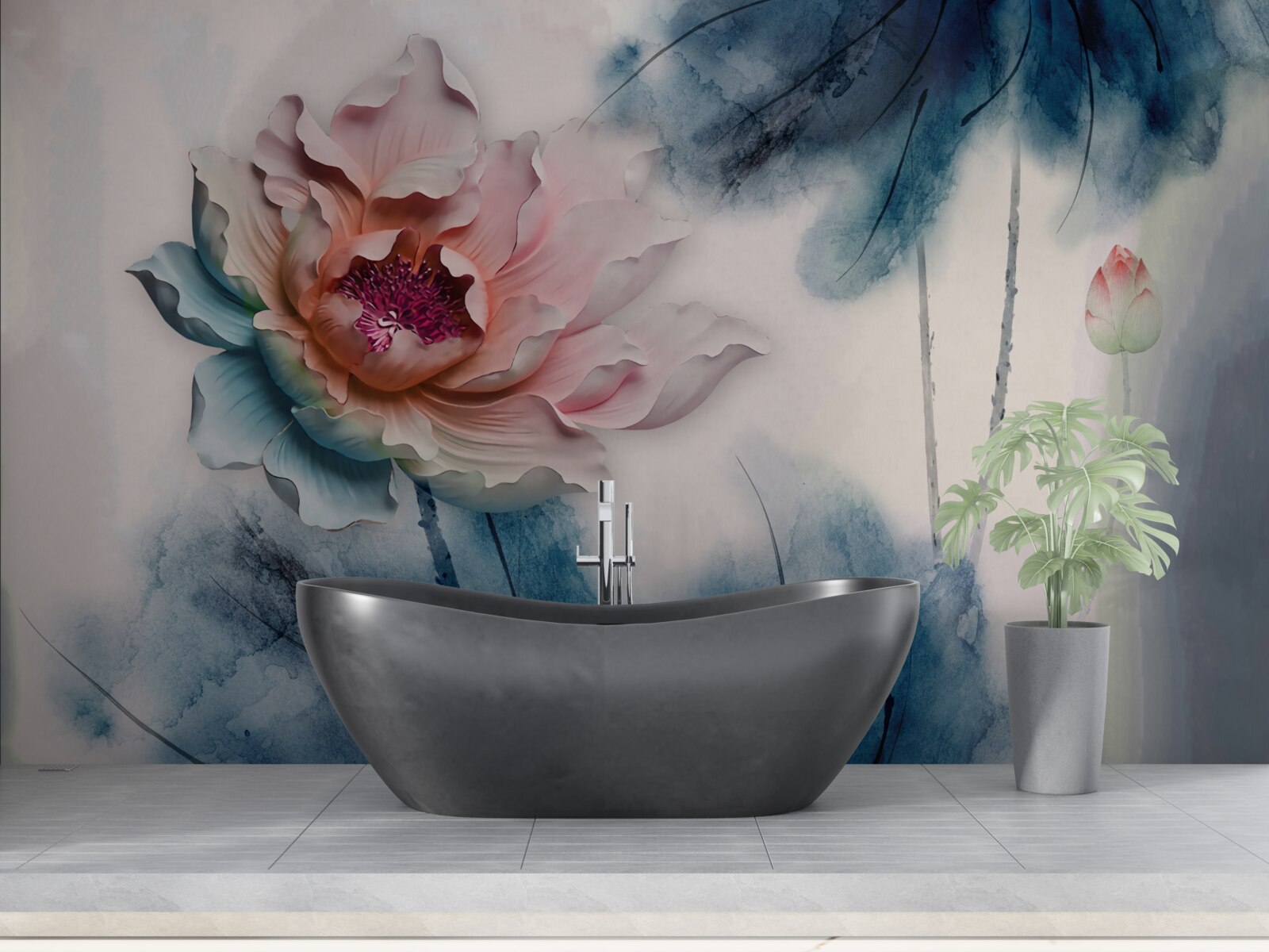 Fotobehang bouwt zich op tijdens periodes van hevige regenval