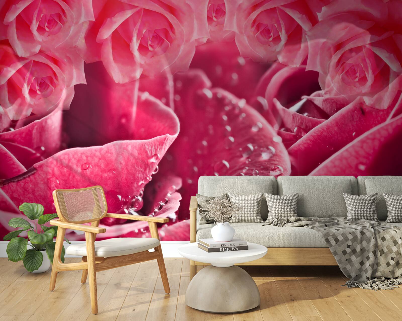 Fotobehang dauwdruppels op een roos