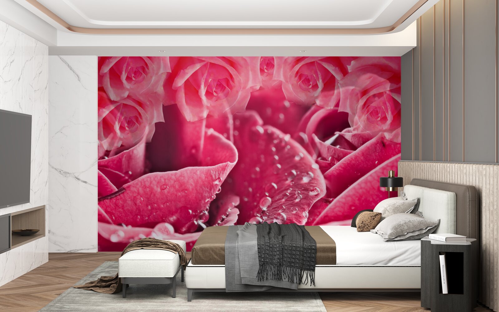 Fotobehang dauwdruppels op een roos