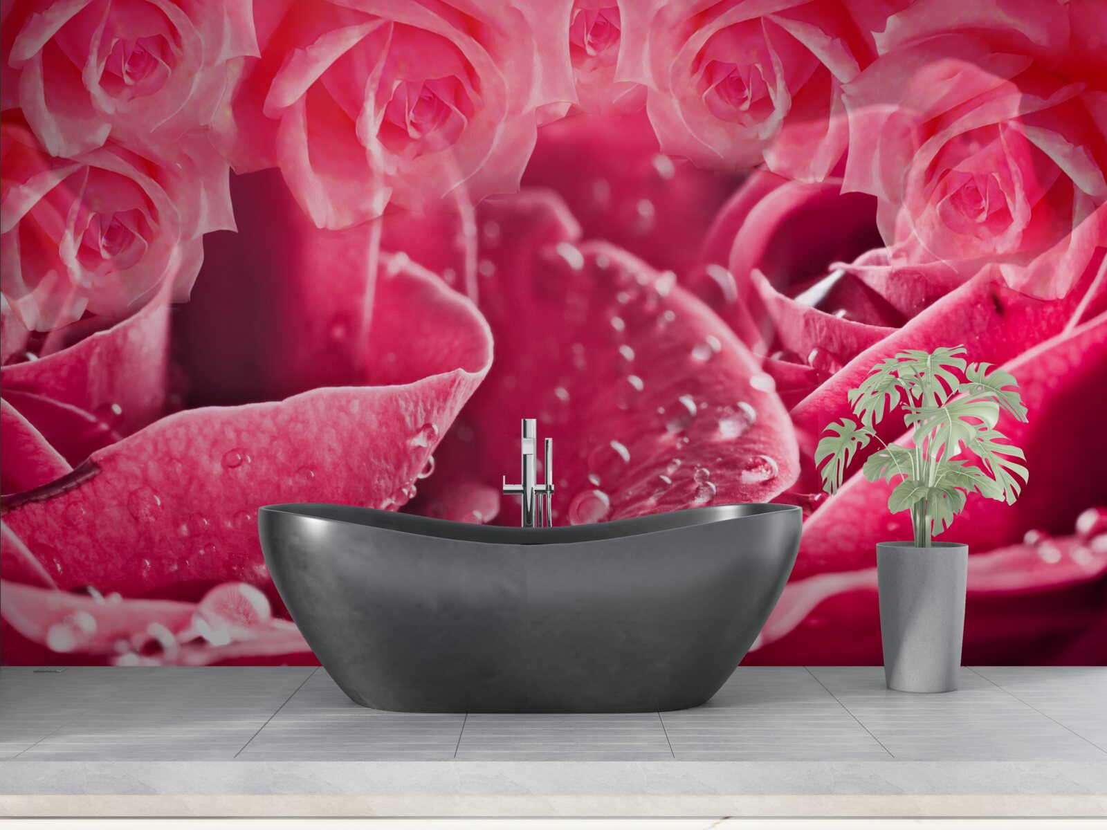 Fotobehang dauwdruppels op een roos