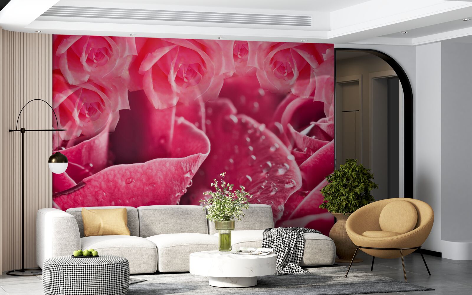 Fotobehang dauwdruppels op een roos