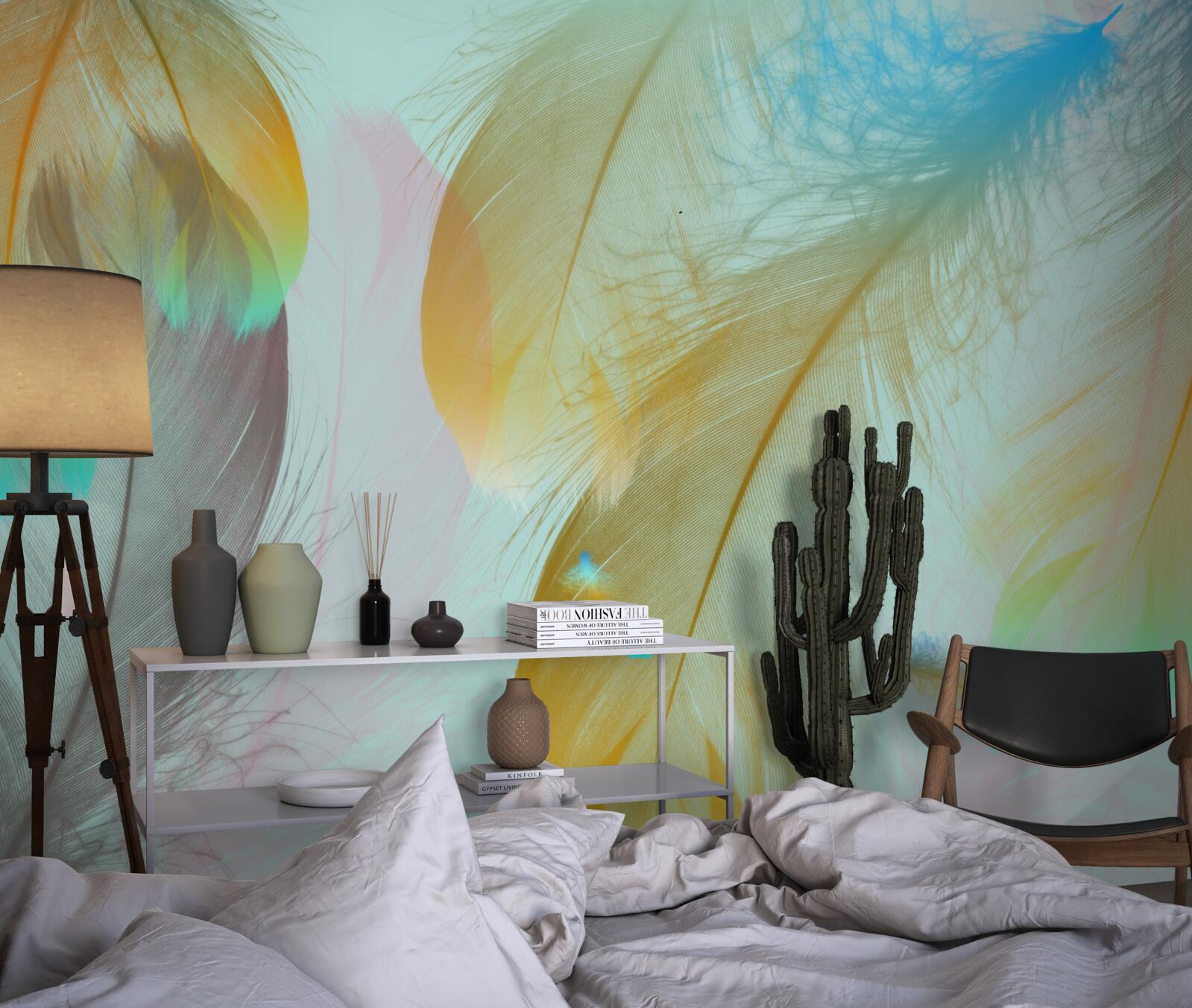 Fotobehang vliegende zachte veren