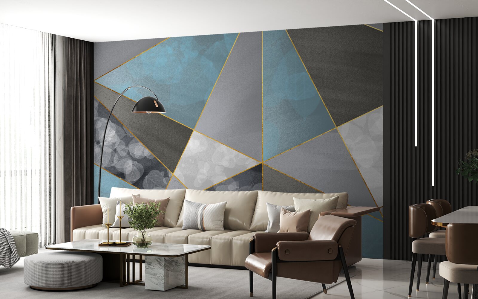 Fotobehang unieke achtergrond met geometrische motieven