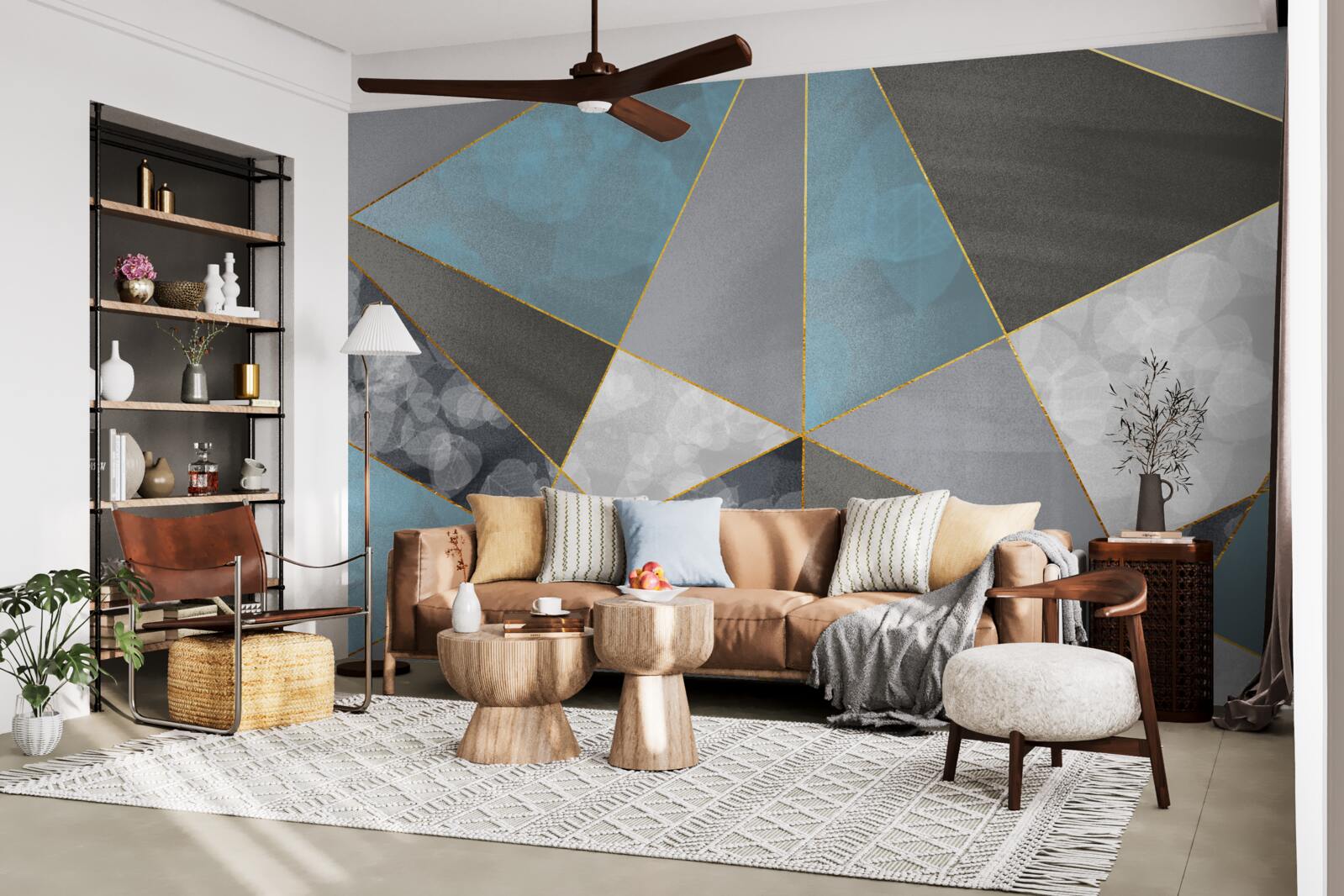 Fotobehang unieke achtergrond met geometrische motieven