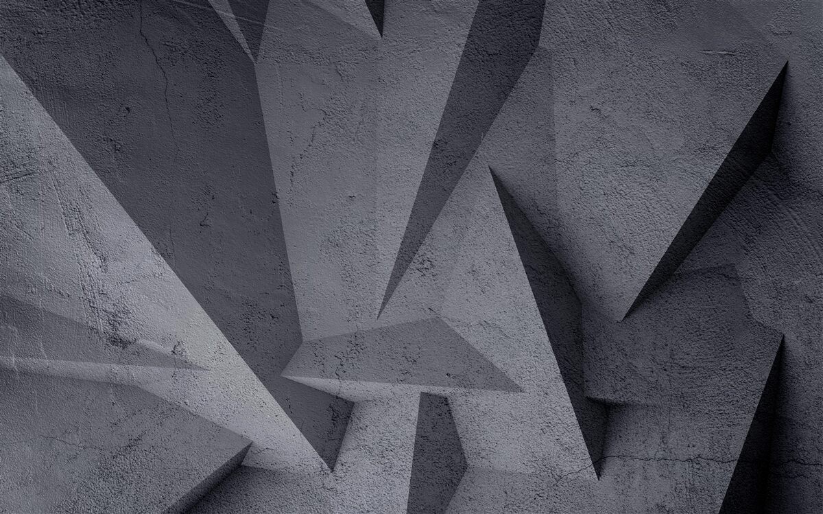 Fotobehang zwarte geometrie in de 3d-ruimte