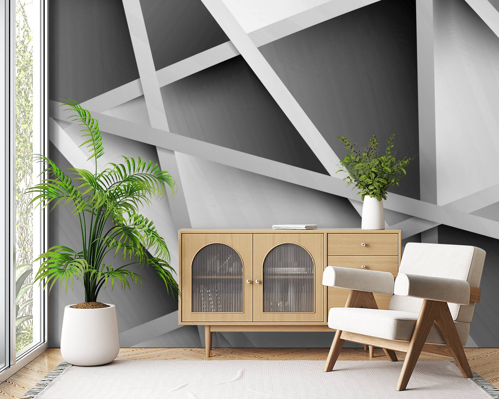 Fotobehang dubbelzinnige grijze waas