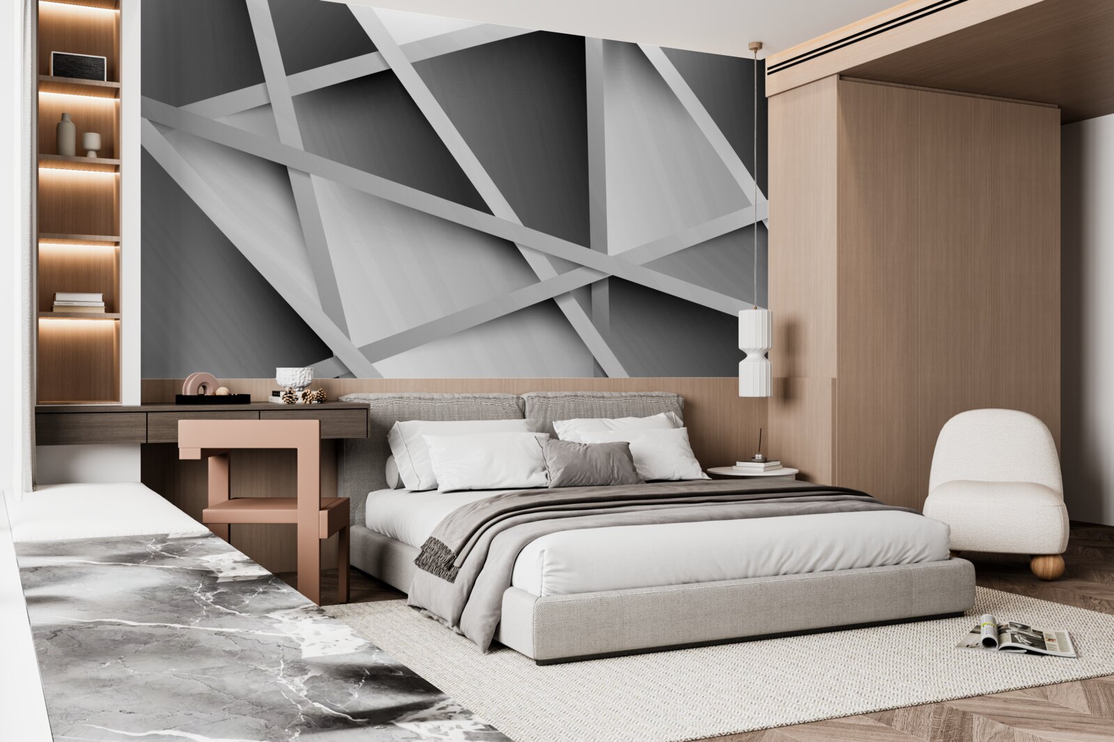 Fotobehang dubbelzinnige grijze waas