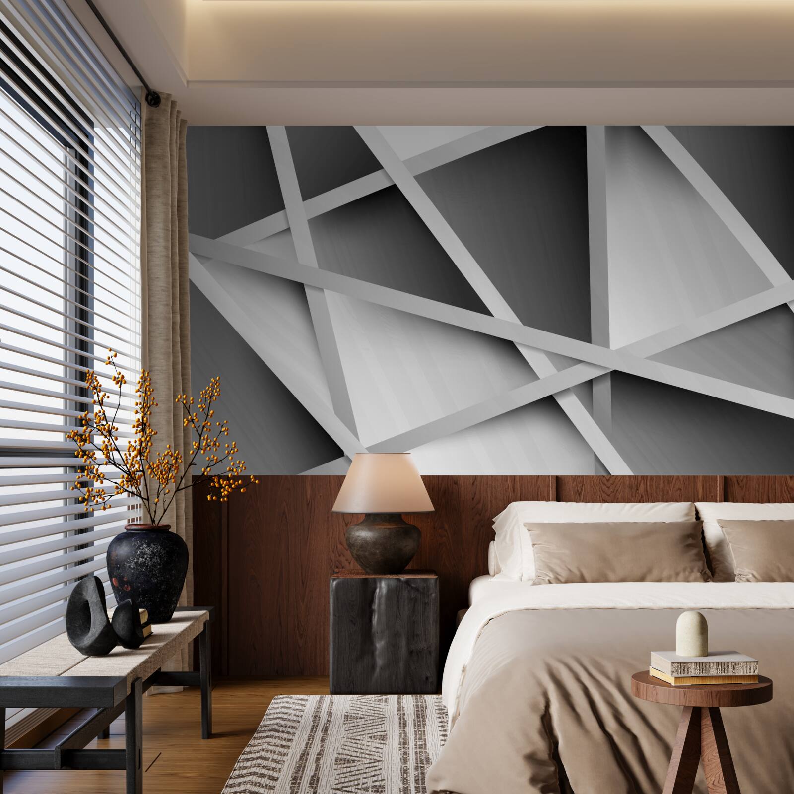 Fotobehang dubbelzinnige grijze waas