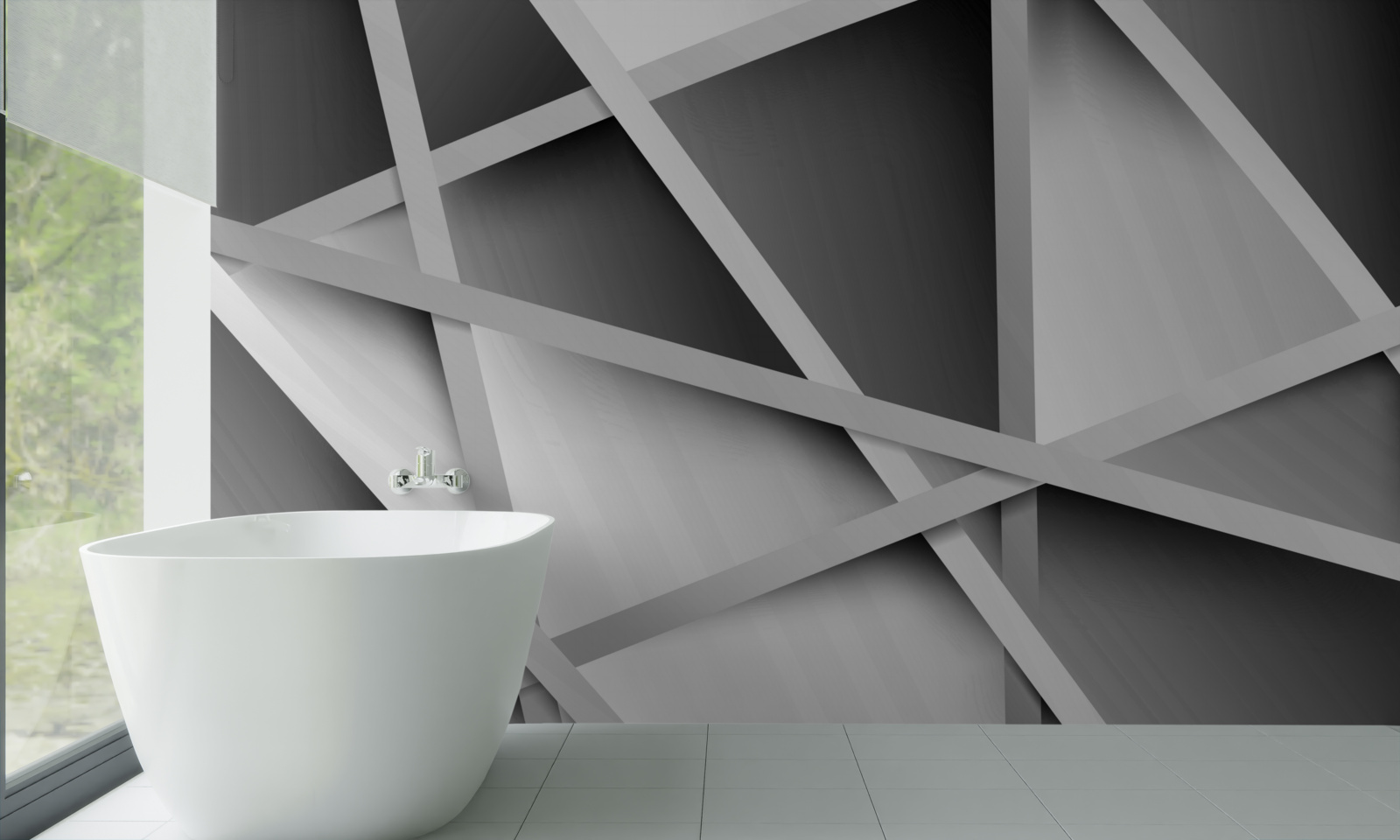 Fotobehang dubbelzinnige grijze waas