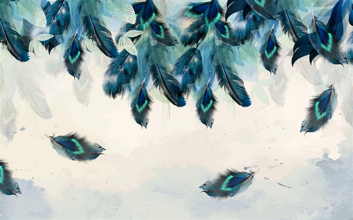 Fotobehang vliegende pluizige dekens van duisternis