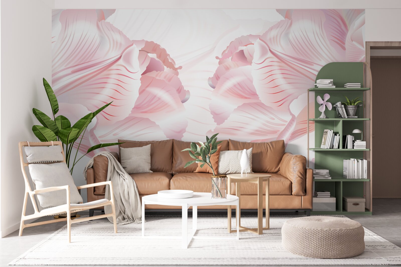 Fotobehang roze tulpen met een romantische uitstraling