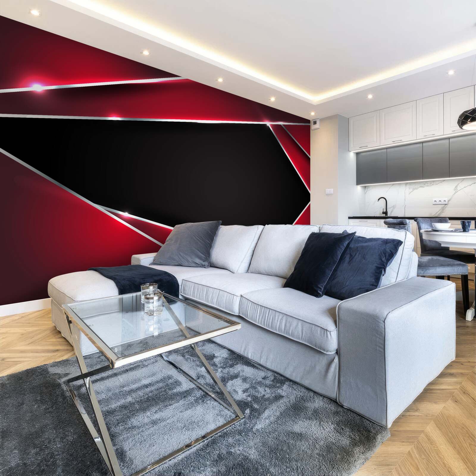 Fotobehang exclusieve achtergrond in rood en zwart