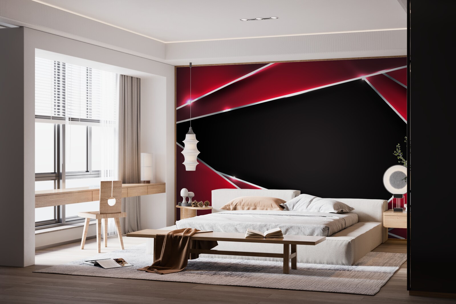 Fotobehang exclusieve achtergrond in rood en zwart