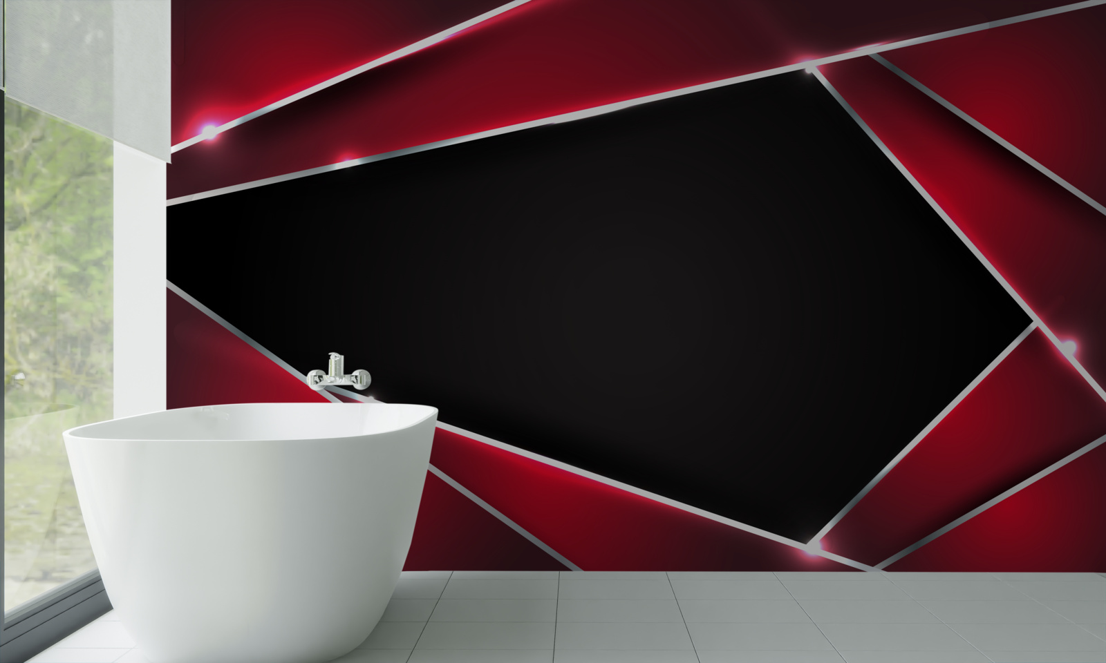 Fotobehang exclusieve achtergrond in rood en zwart