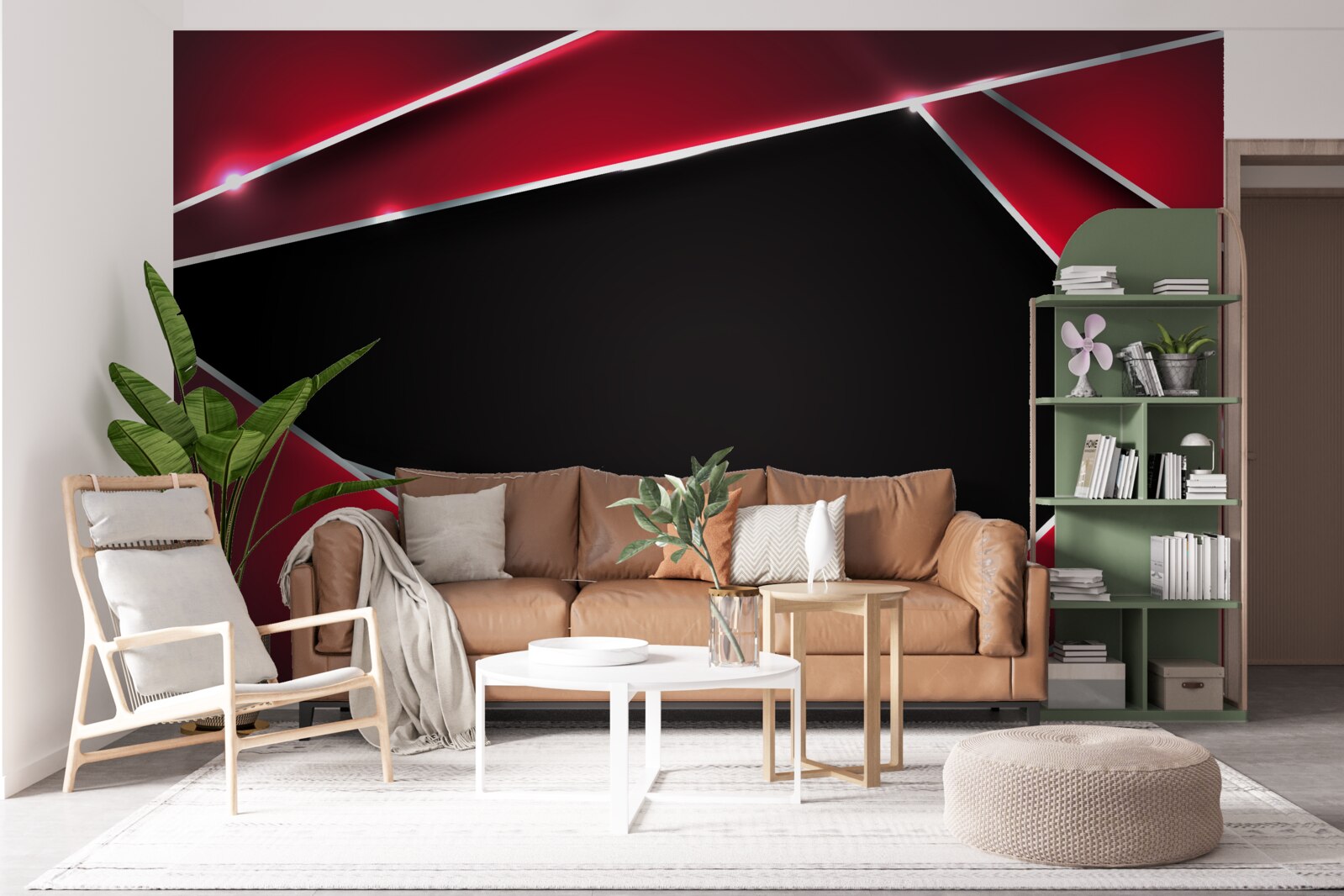 Fotobehang exclusieve achtergrond in rood en zwart