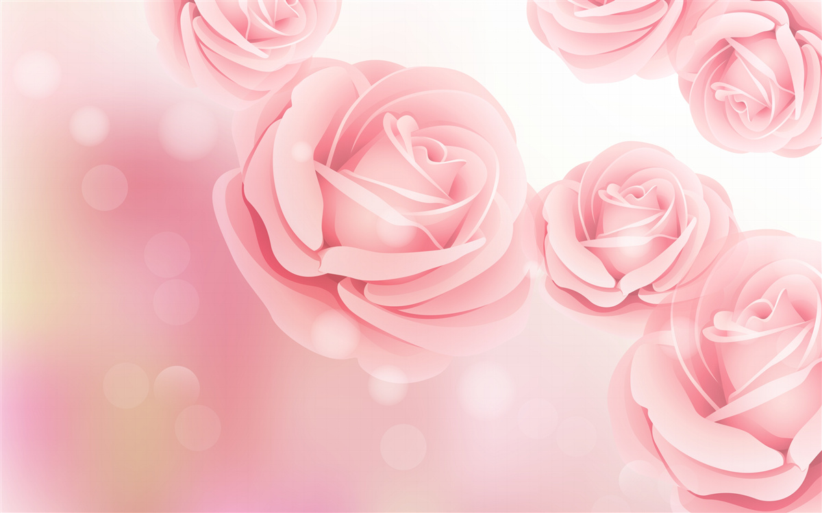 Fotobehang zachtroze bloemen in een roze tint