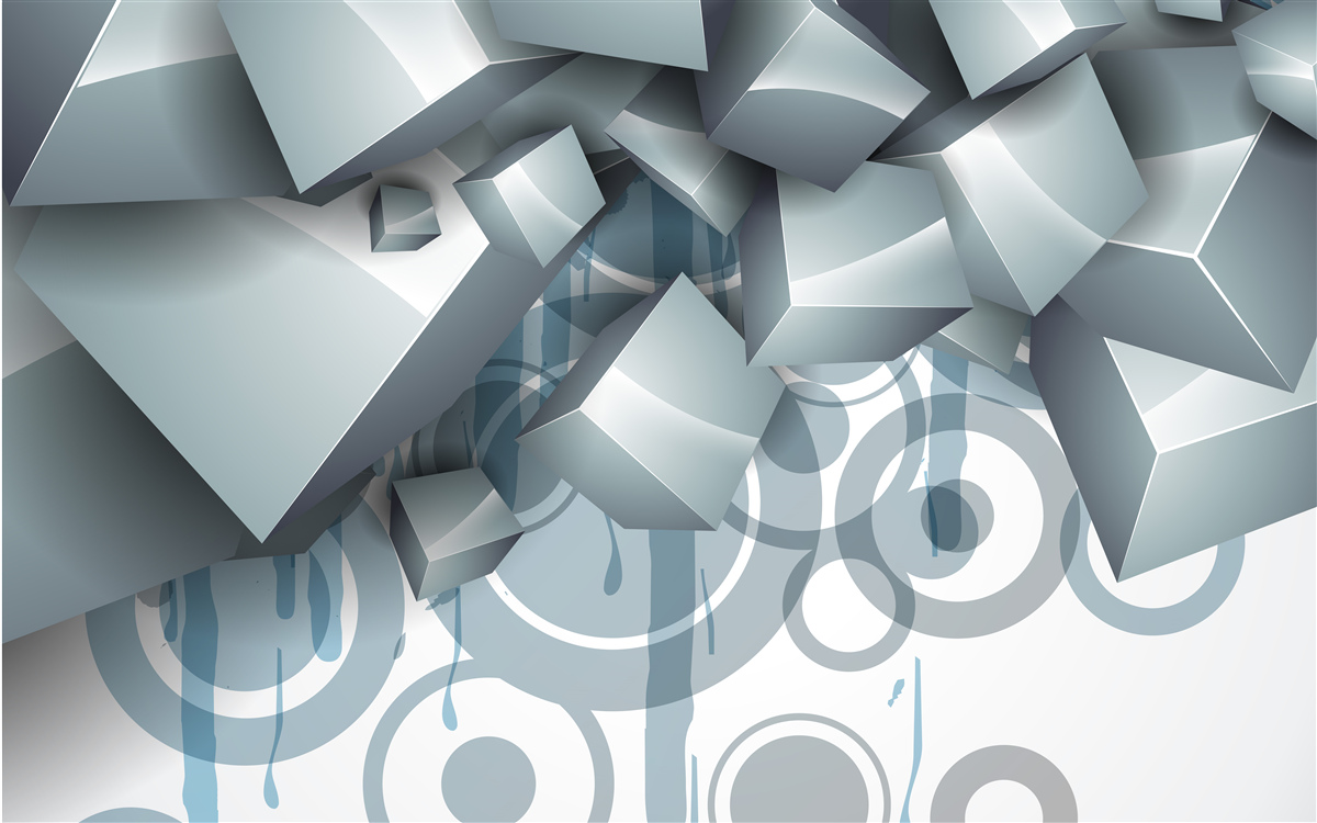 Fotobehang grijze optische kubussen