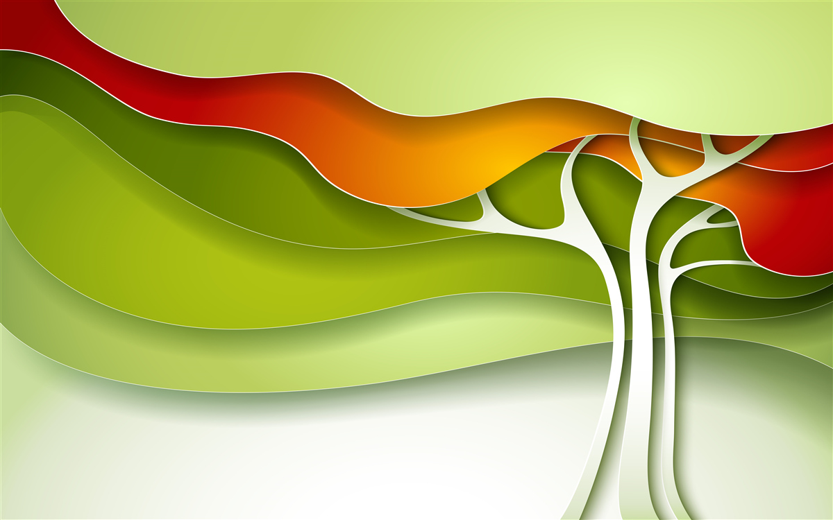 Fotobehang de top van de boom is geschilderd in heldere herfsttinten