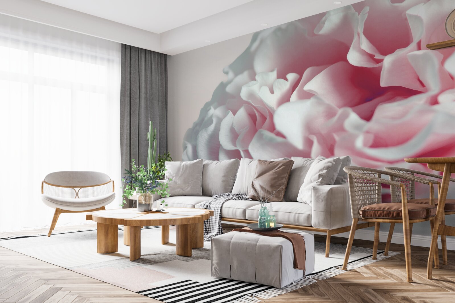 Fotobehang zachte, lichtroze donut