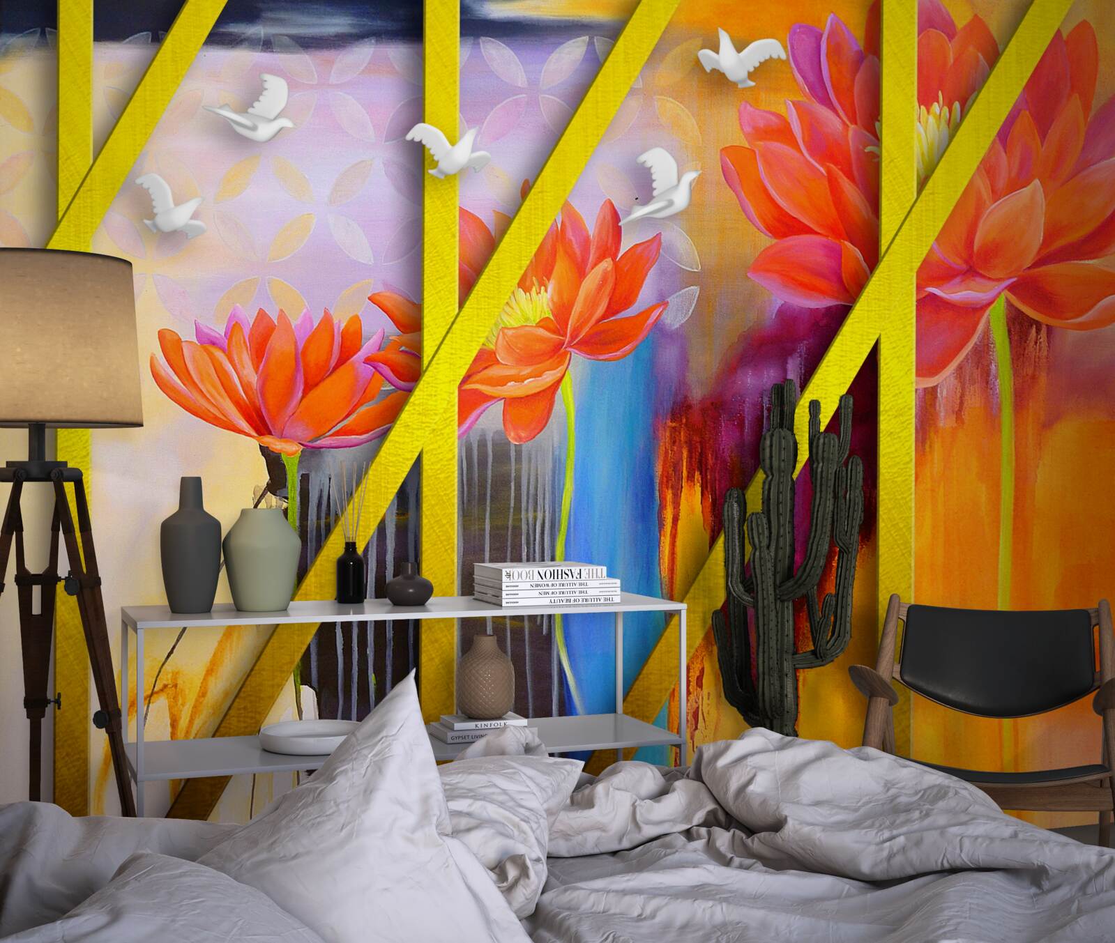 Fotobehang vuurgekleurde abstractie