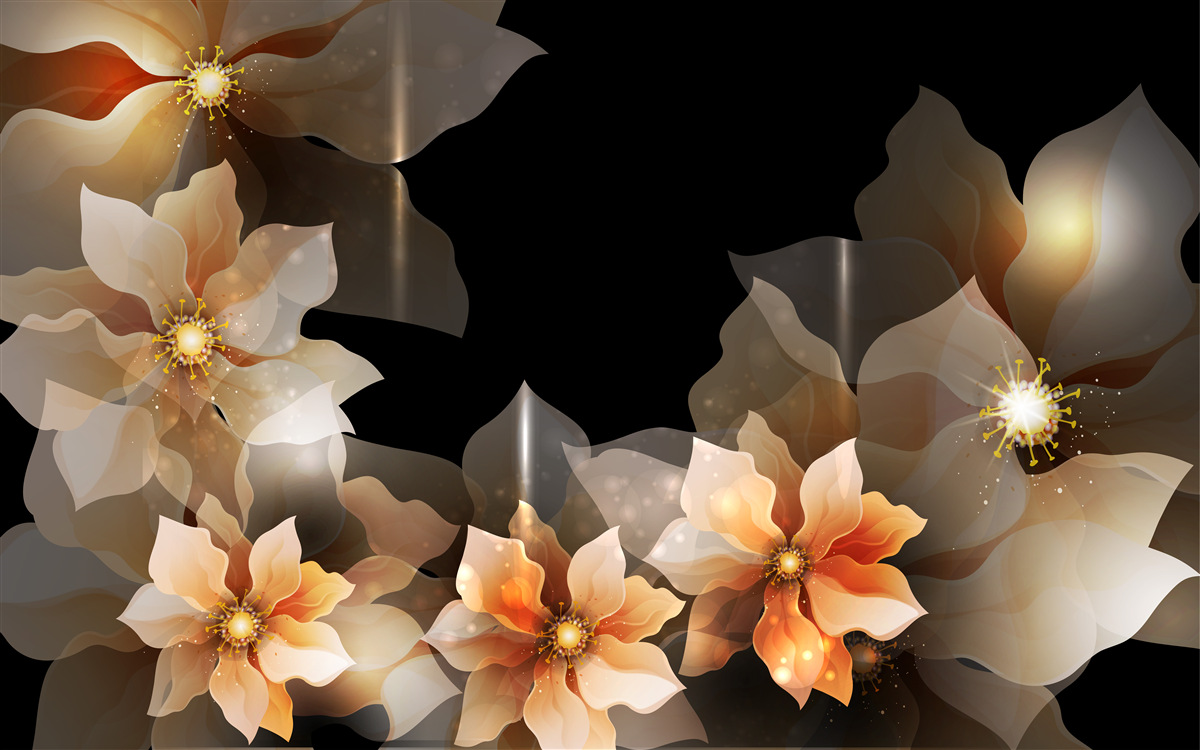 Fotobehang de magie van mooie bloemen